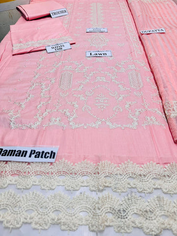 Heavy Embroidered Lawn 3PC With Embroidered Organza Duppatta